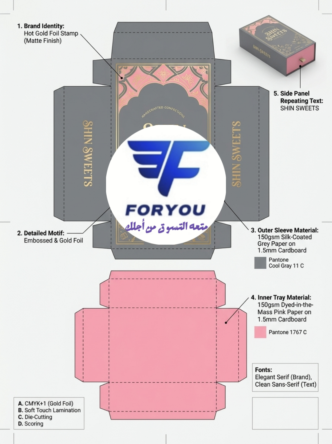 تصاميم علب حلويات فاخرة جاهزة للطباعة | Sweet Box Packaging Templates.