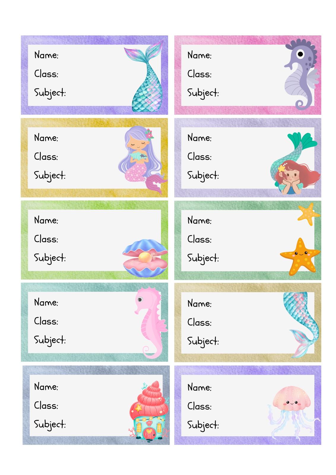 Name Label - LITTLE MERMAID