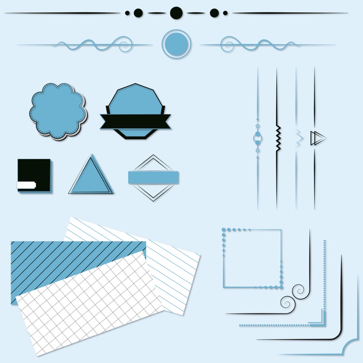 مجموعة عناصر زخرفية رقمية