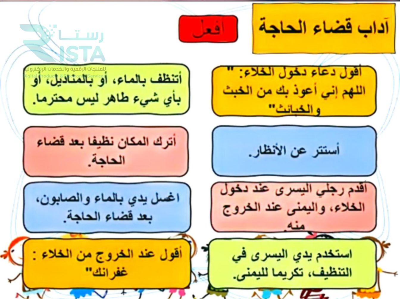 مطوية فضل الطهارة دراسات اسلامية فقه رابع ابتدائي  الفصل الدراسي الأول