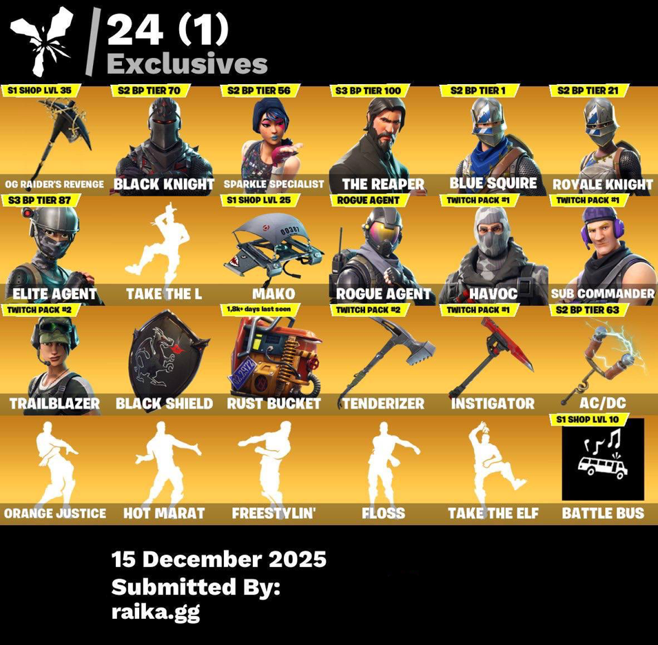 ‏[PC] 131 skins | Renegade Raider | Aerial Assault Trooper | Black Knight | Sparkle Specialist | The Reaper | Blue Squire | Royale Knight | 400 VB