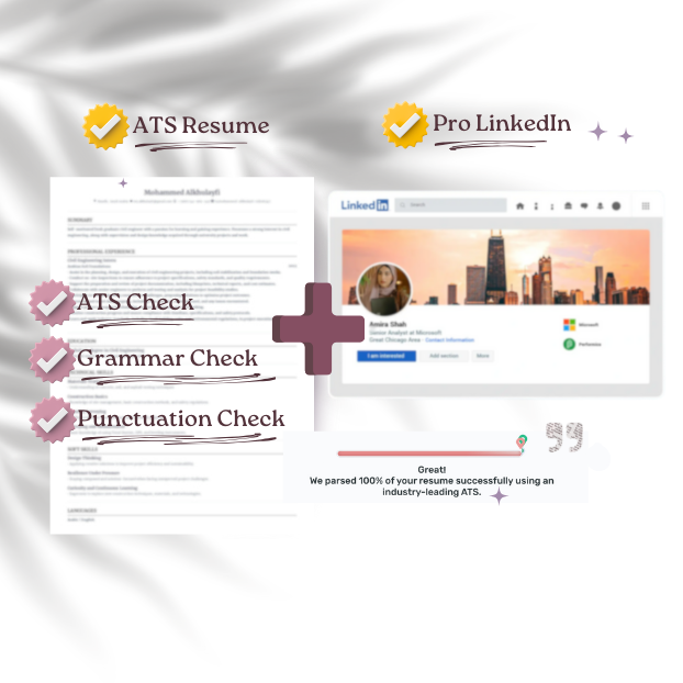 باقة اللغة الانجليزية ( سيرة ذاتية انقلش ATS + حساب لينكدان)