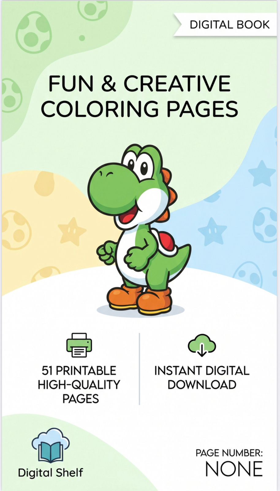 كتاب تلوين يوشي المغامر – 51 صفحة جاهزة للطباعة | Yoshi’s Adventure Coloring Book – 51 Printable Pages