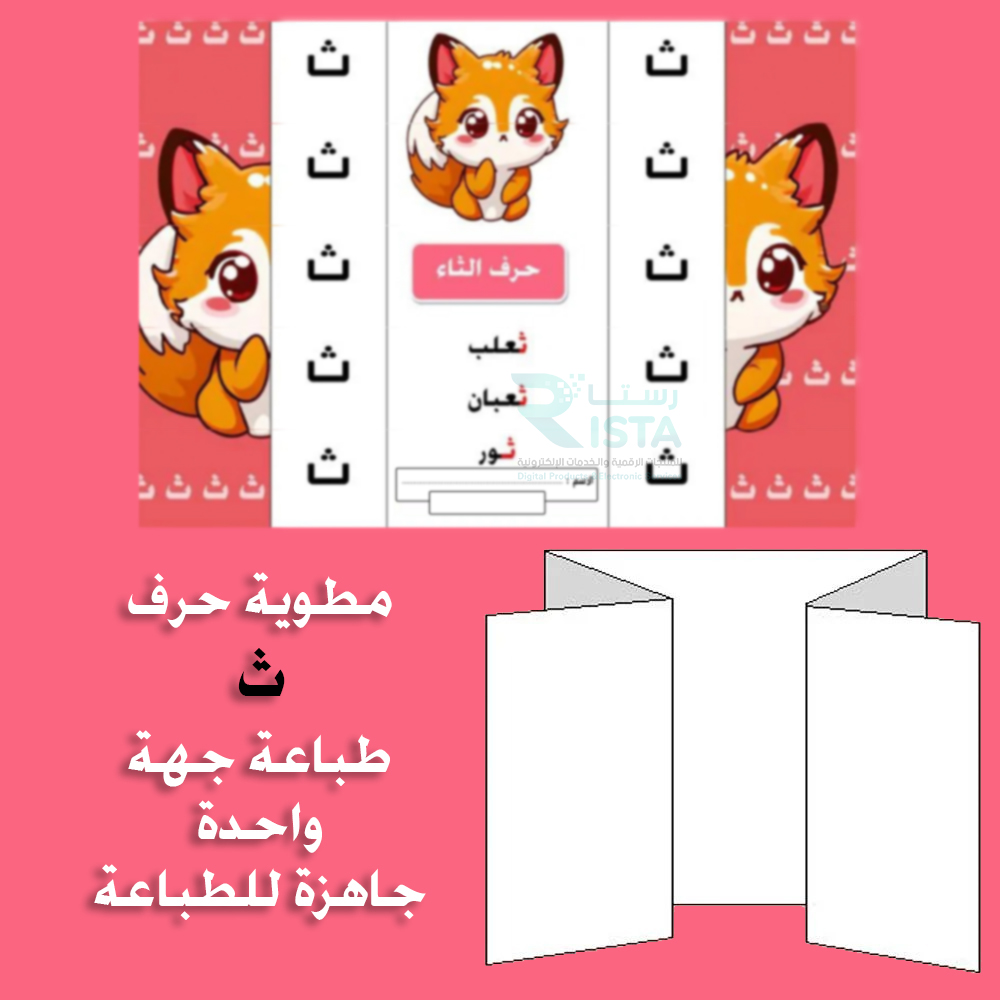 مطوية الحروف حرف الثاء 2 لغتي الصف الأول الابتدائي