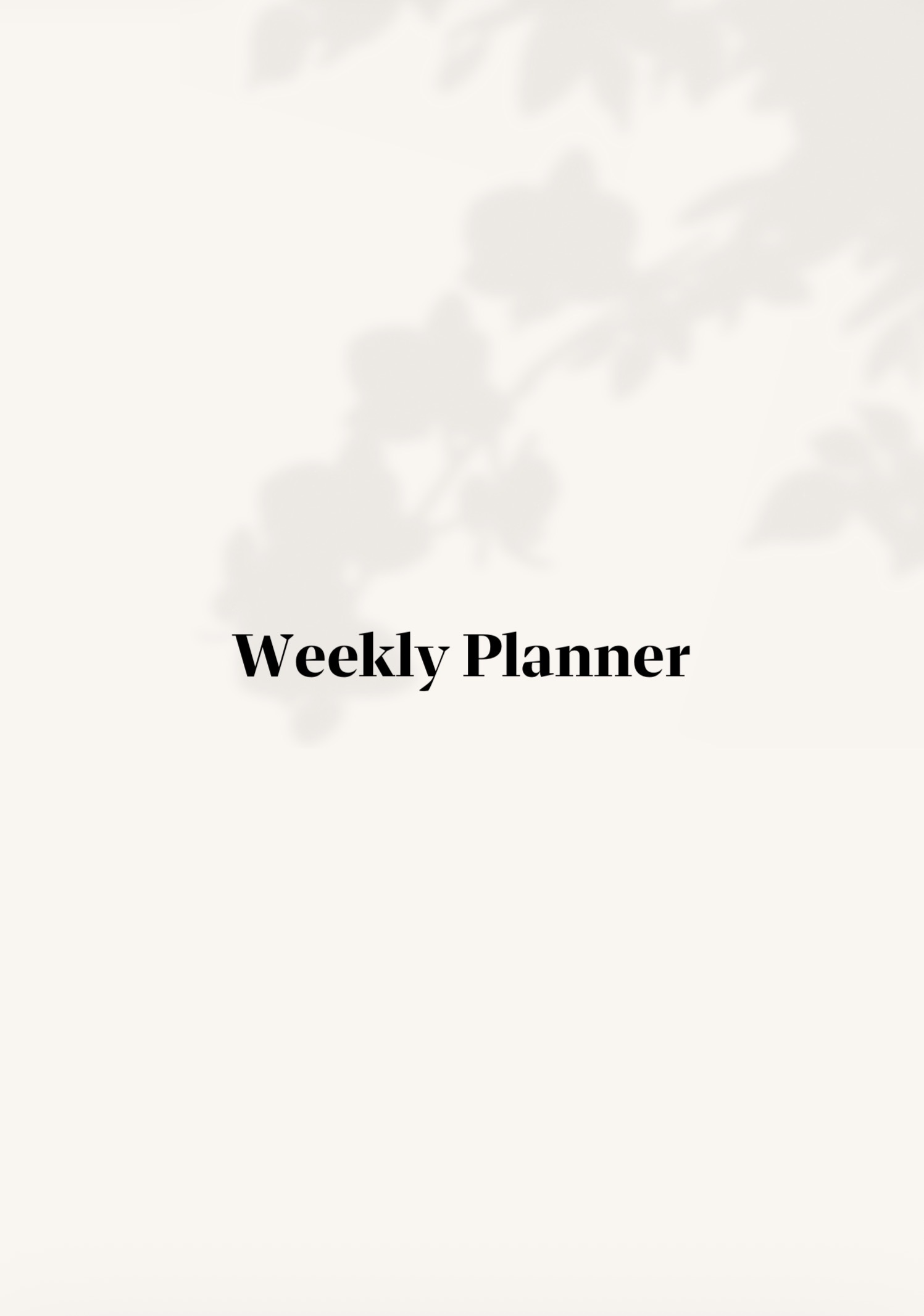 مخطط (جدول) اسبوعي باللغة الانجليزيه