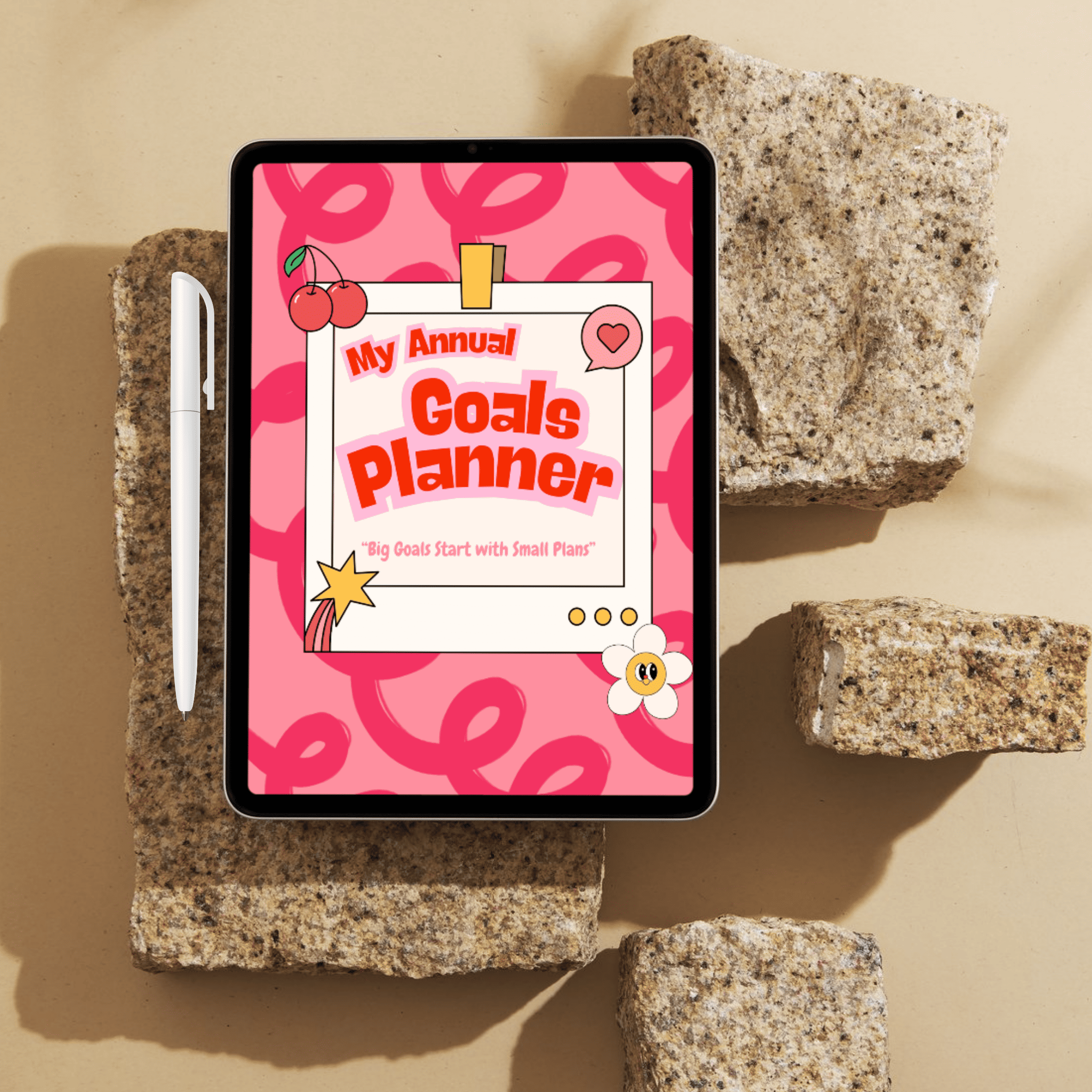 دفتر تخطيط الأهداف السنوية – Annual Goals Planner | منظم رقمي ملون لإدارة أهدافك