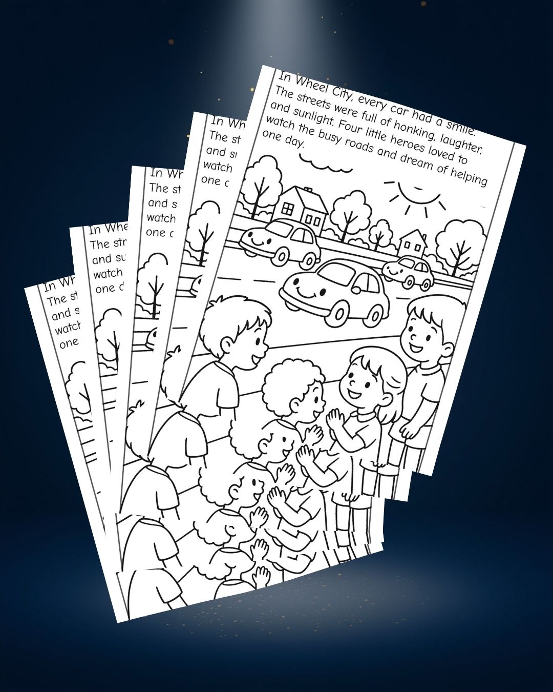 City of Wheels: Coloring Storybook for Kids (Ages 3–7)