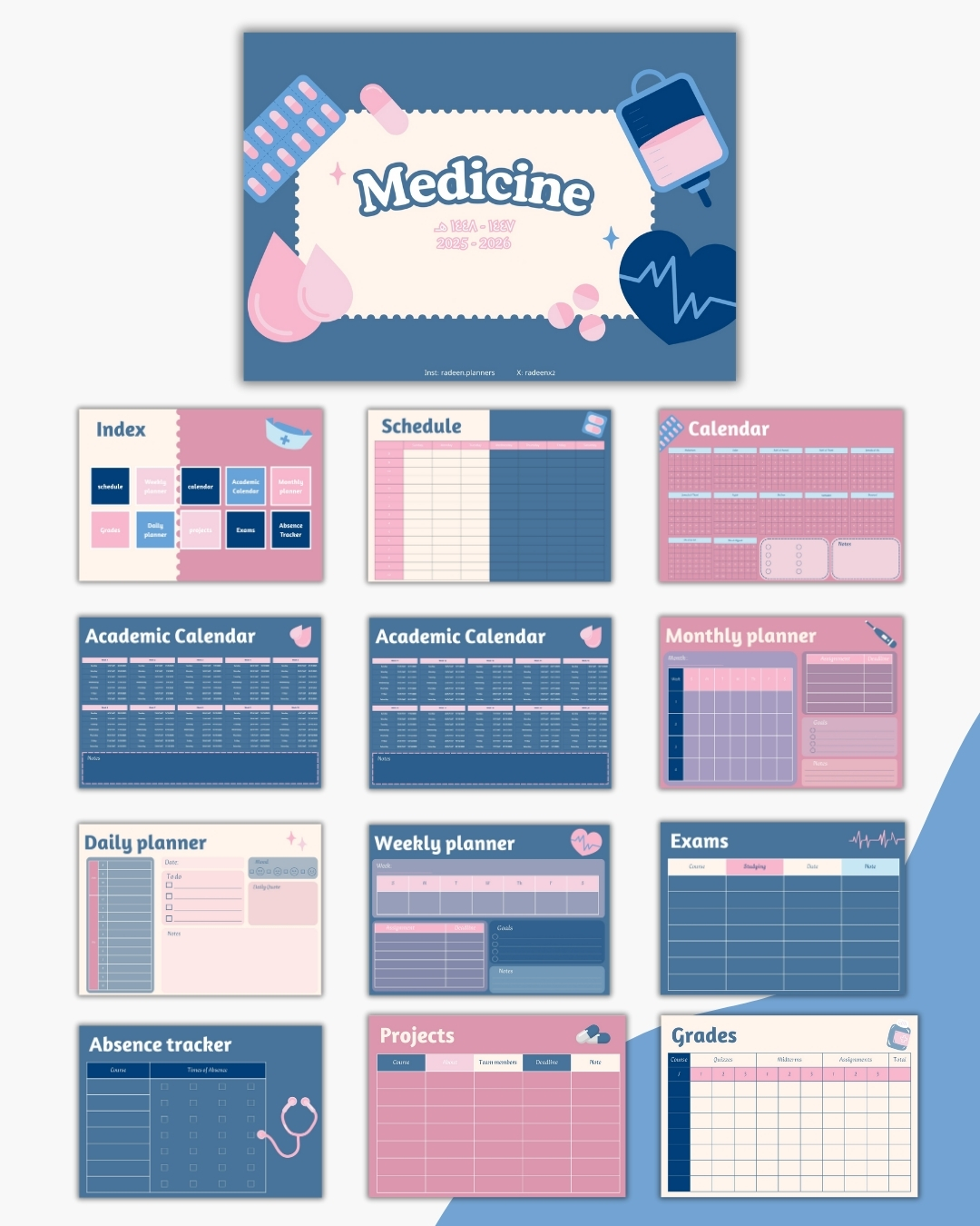 أجندة دراسية لطالبات الطب