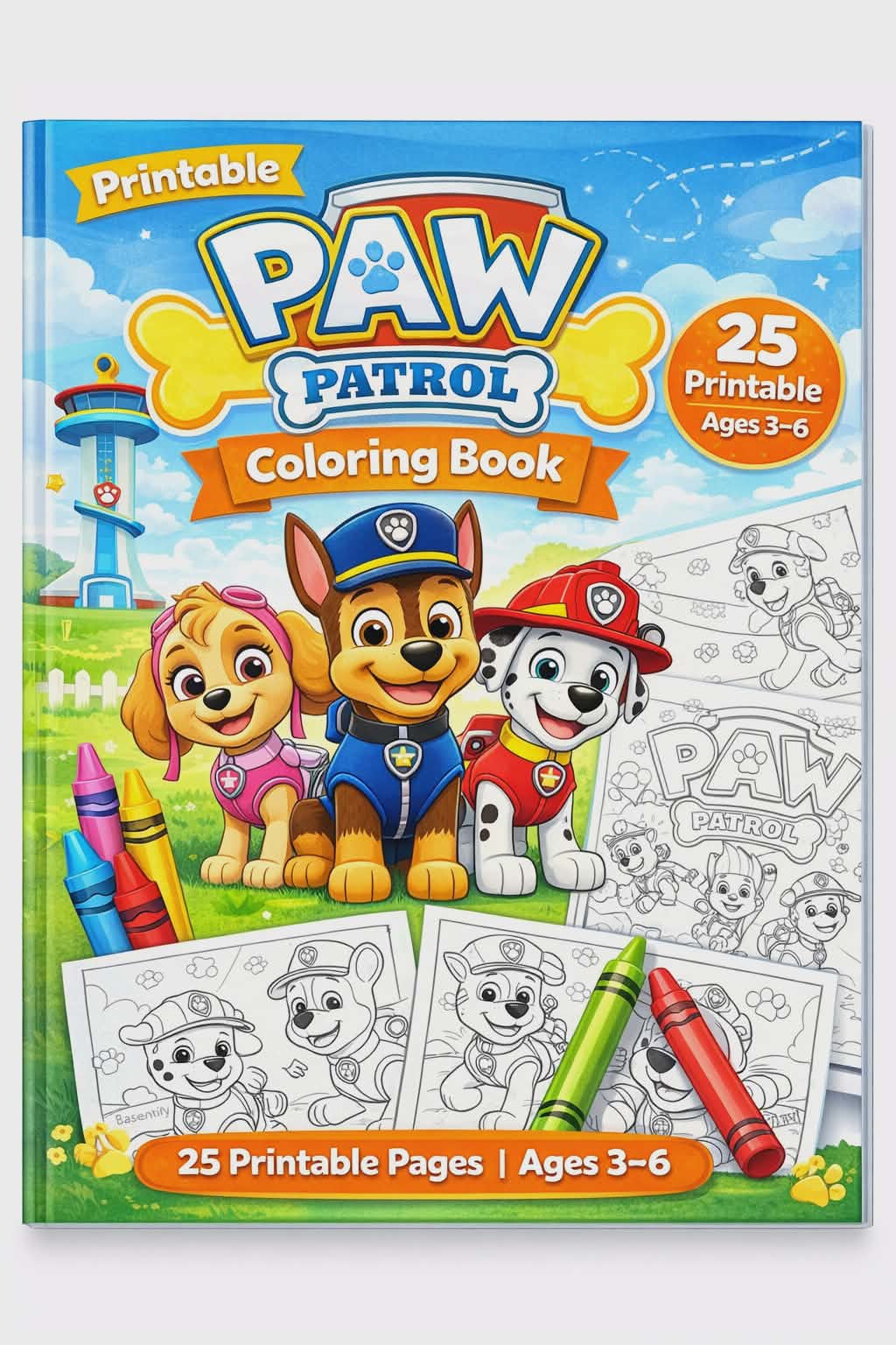 كتاب تلوين باو باترول – 25 صفحة ممتعة للأطفال