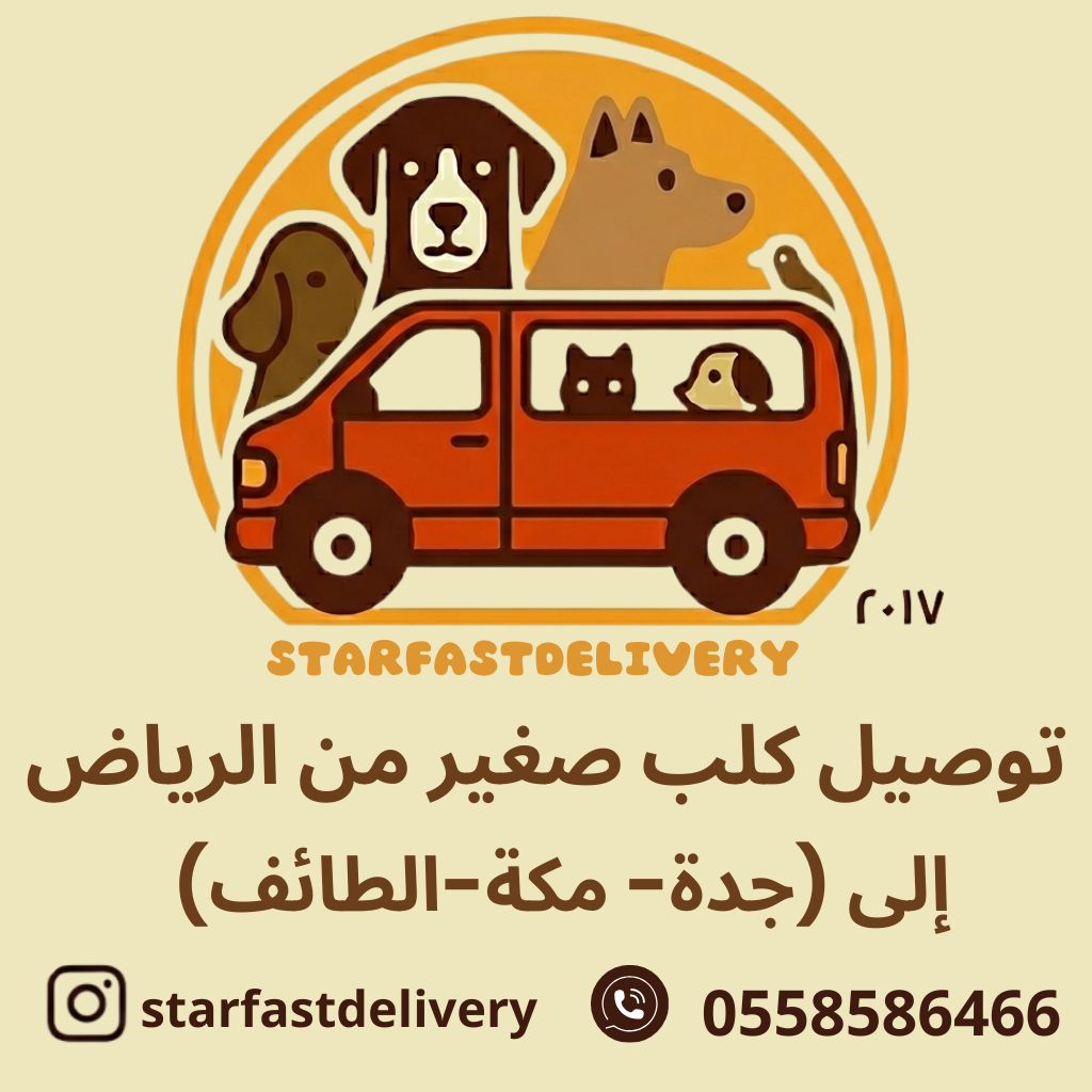 توصيل كلب صغير من الرياض إلى (جدة- مكة-الطائف)