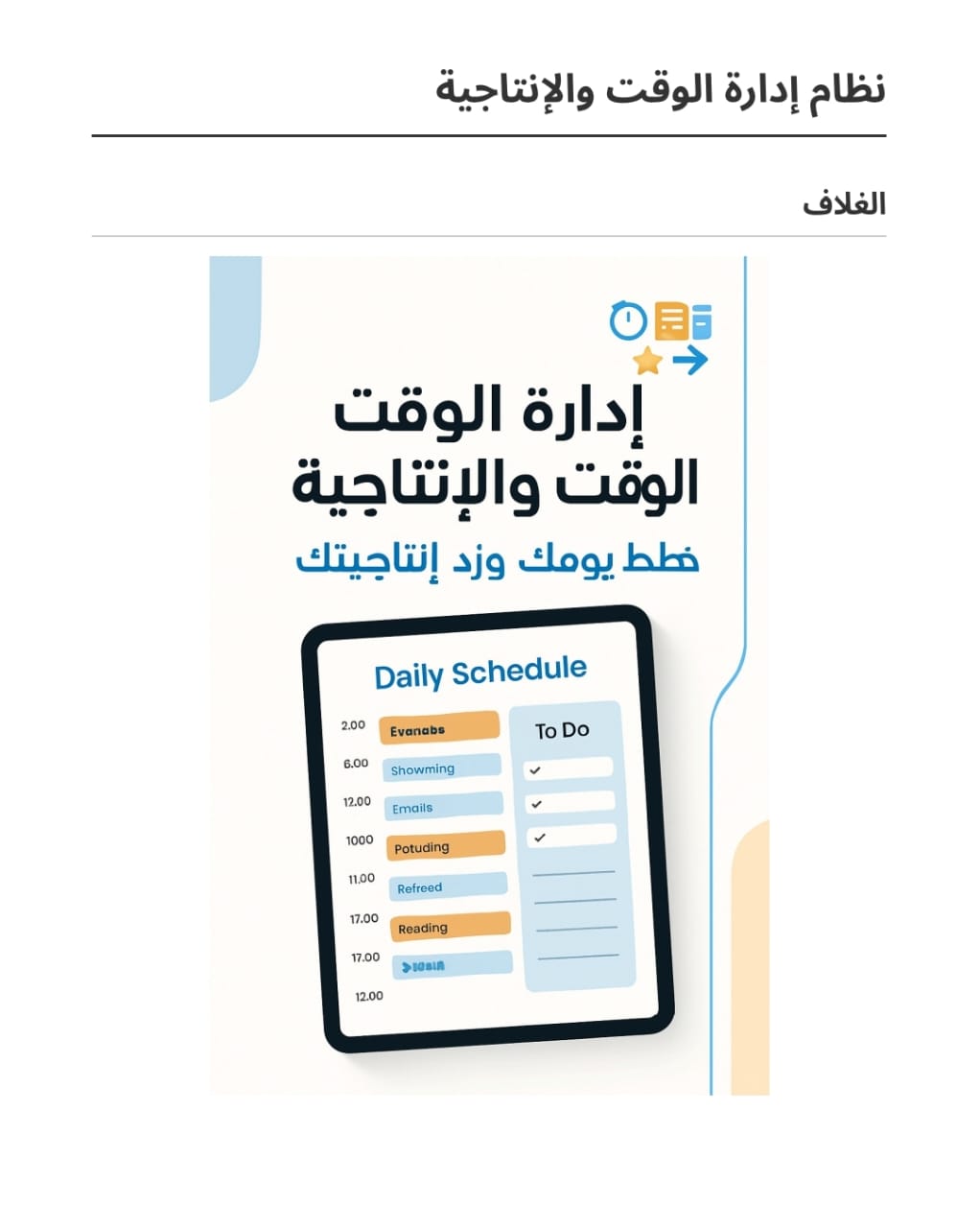 إدارة الوقت والإنتاجية