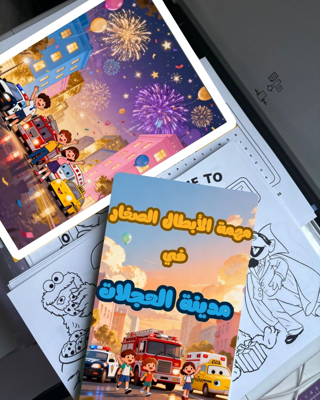 مدينة العجلات – كتاب تلوين للأطفال (من 3 إلى 7 سنوات)