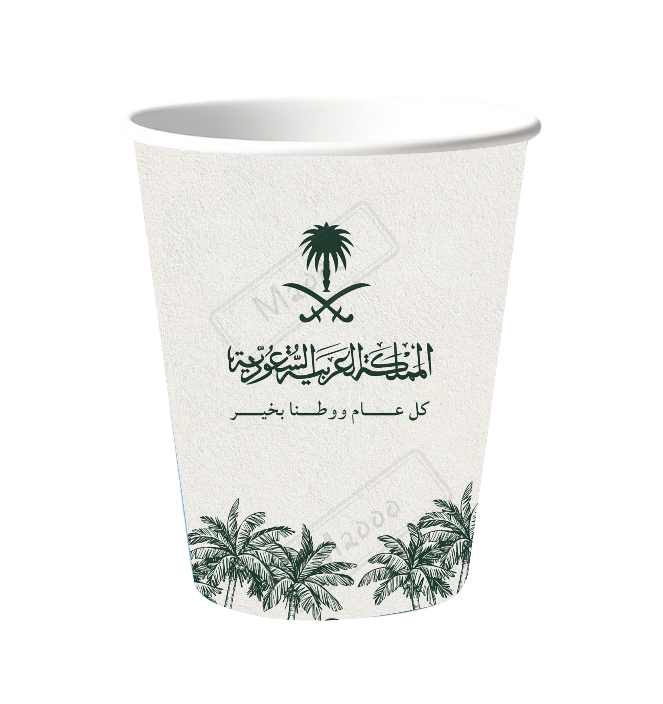 تعليقه مع استكرات للاكواب لليوم الوطني وقالب كوب