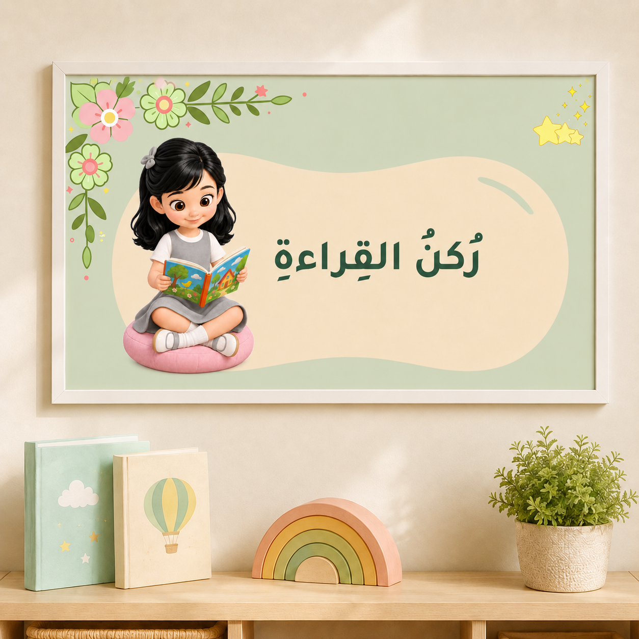 سبع لوحات قوانين القراءة وآداب التواصل رمادي