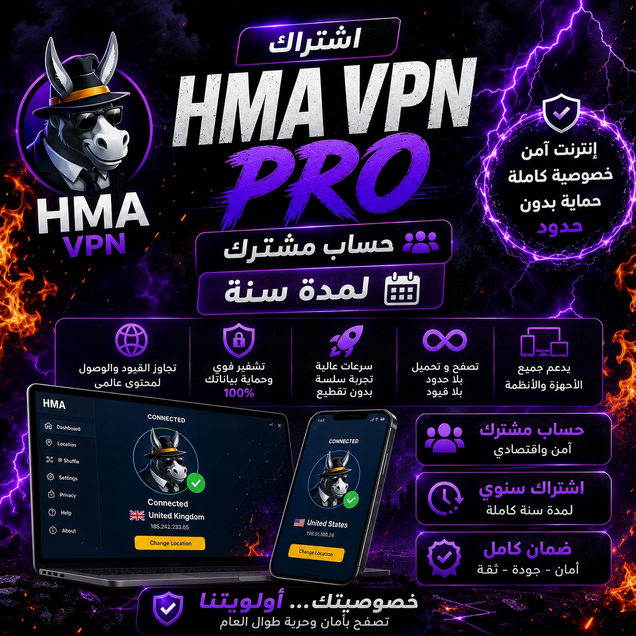 اشتراك HMA vpn