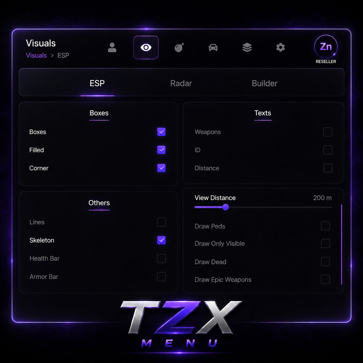 TZX Menu - lifetime