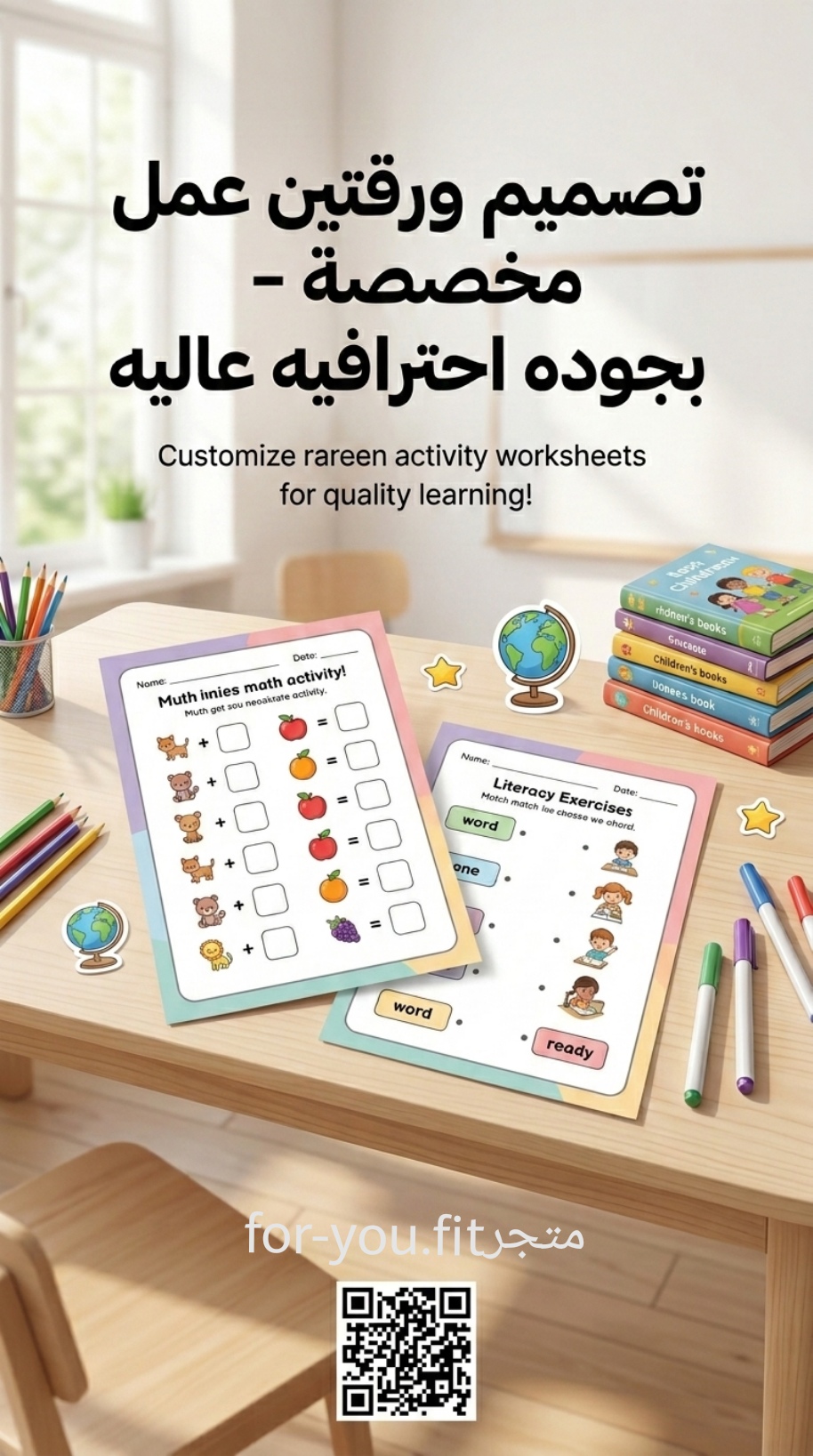 تصميم ورقتين عمل مخصصة باحترافيه عاليه  ومميزه.