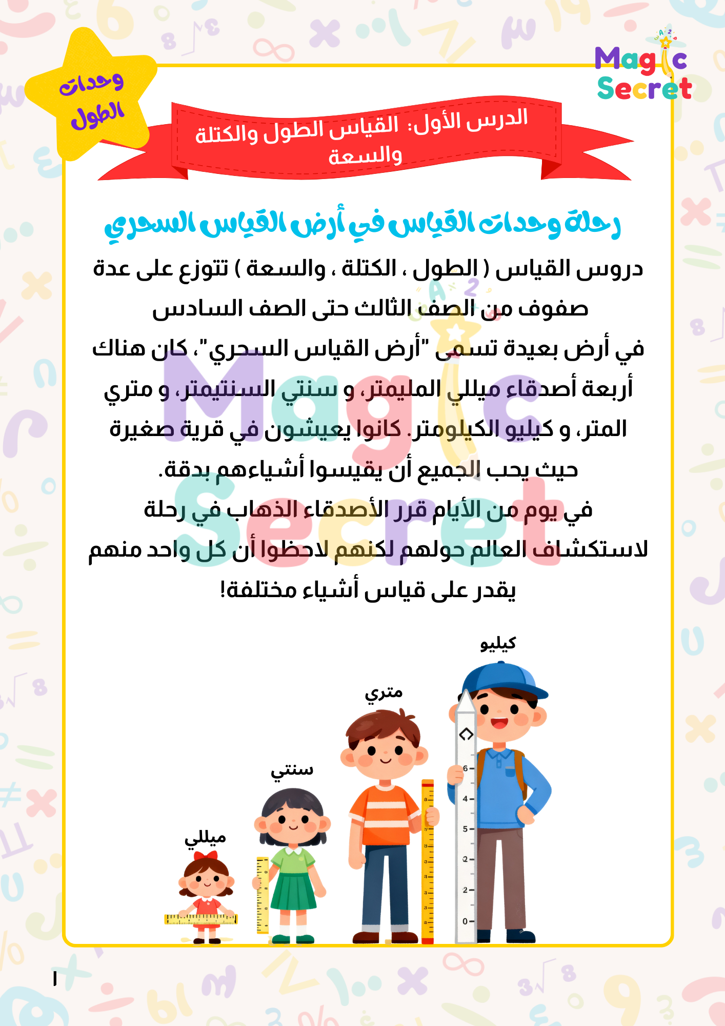 ملحق “شريك التعليمي” وحدات القياس