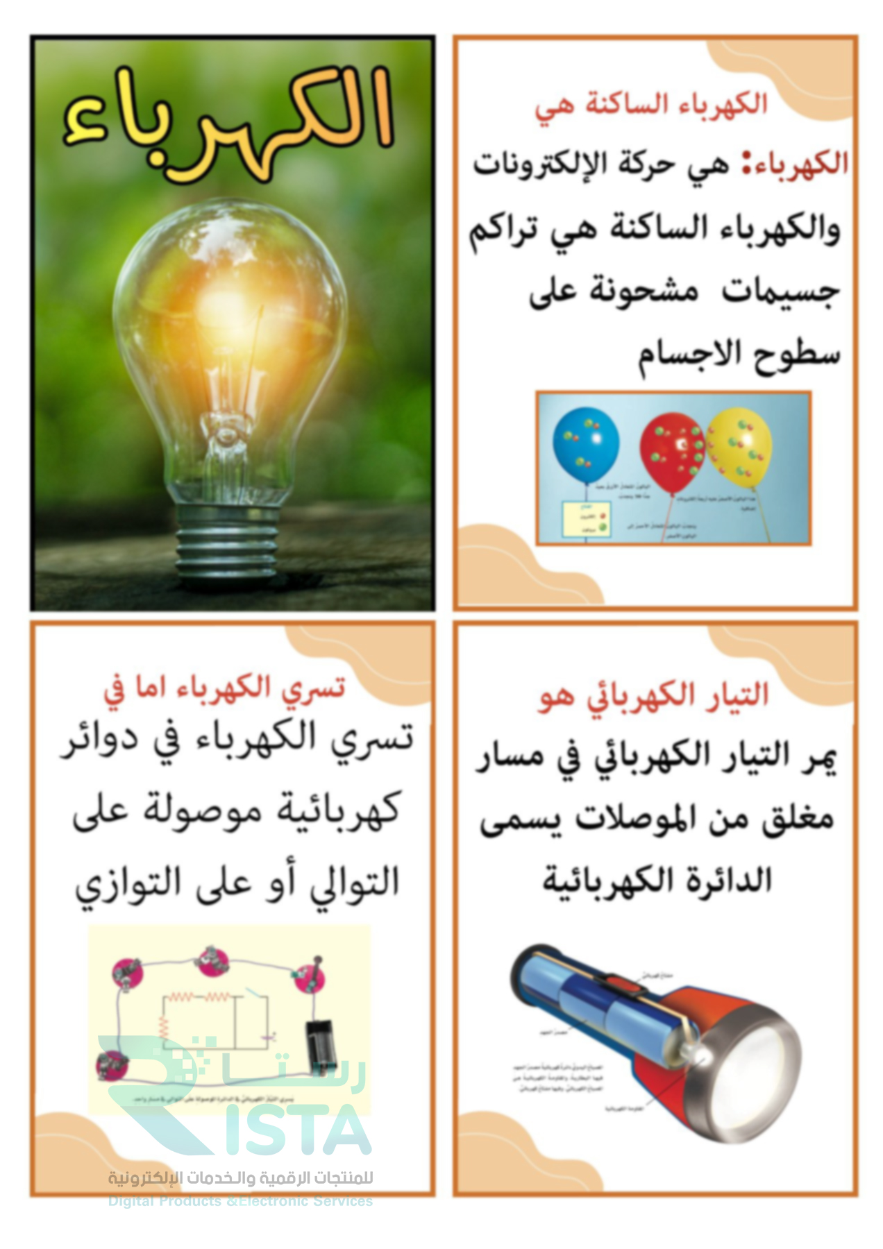 مطوية الكهرباء علوم سادس ابتدائي