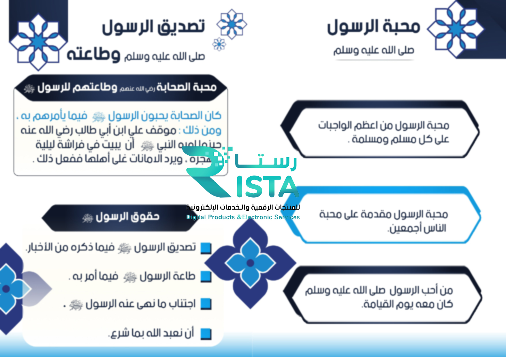 مطوية محبة الرسول وطاعته والتصديق به قرآن ودراسات إسلامية الثاني الإبتدائي  الفصل الدراسي الثاني