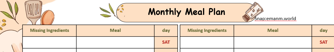 Weekly & Monthly Meal Planner | Printable PDF for Household Helpers