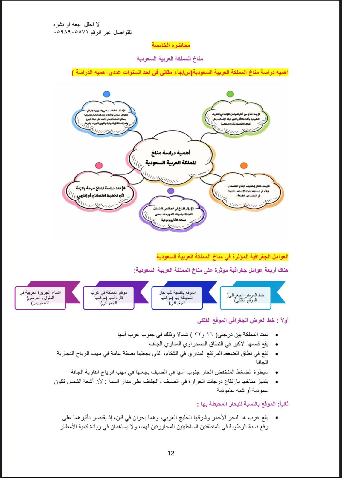 ملخص جغرافيا المملكة العربية السعودية