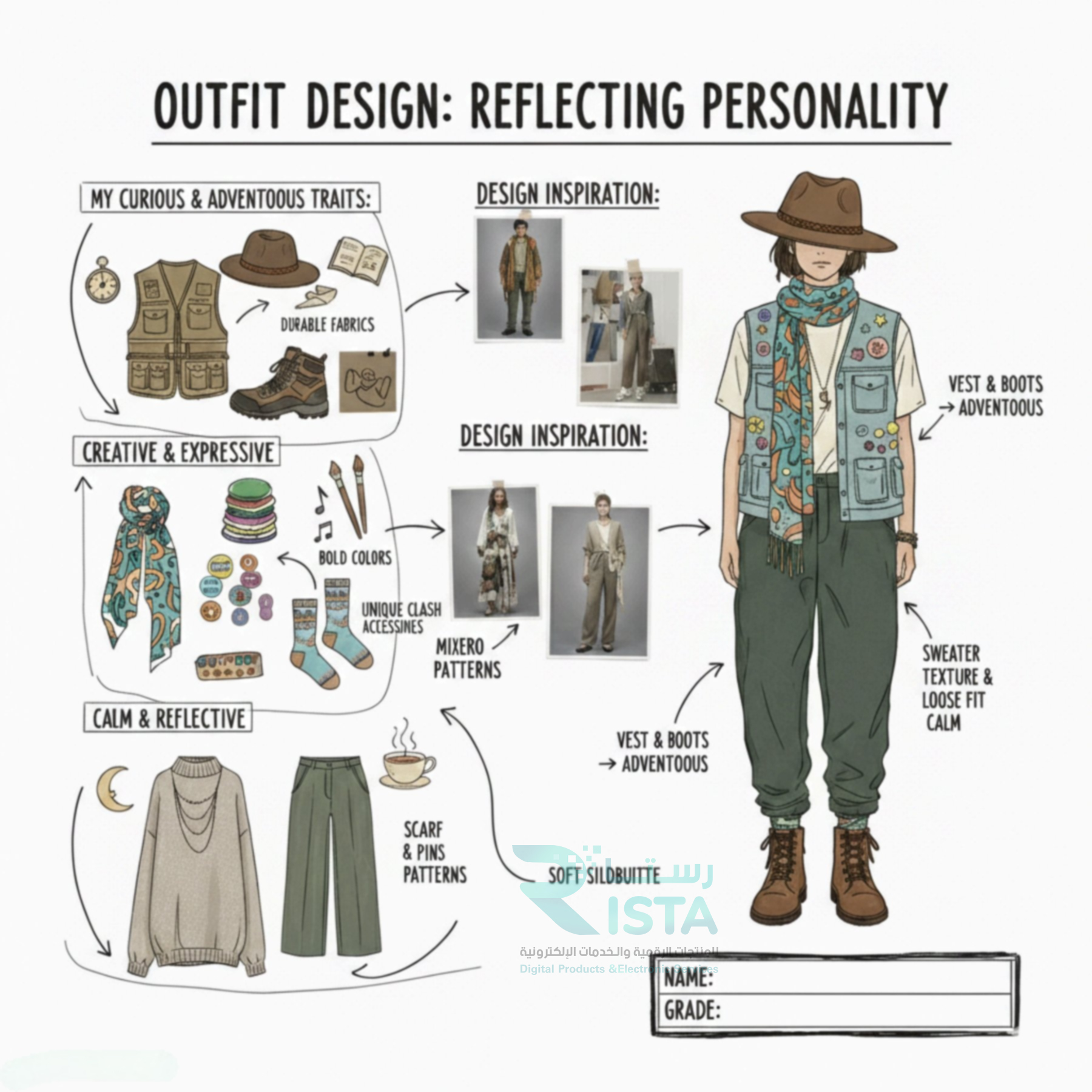 مطوية Outfits إنجليزي الصف الخامس ابتدائي  الفصل الدراسي الثاني