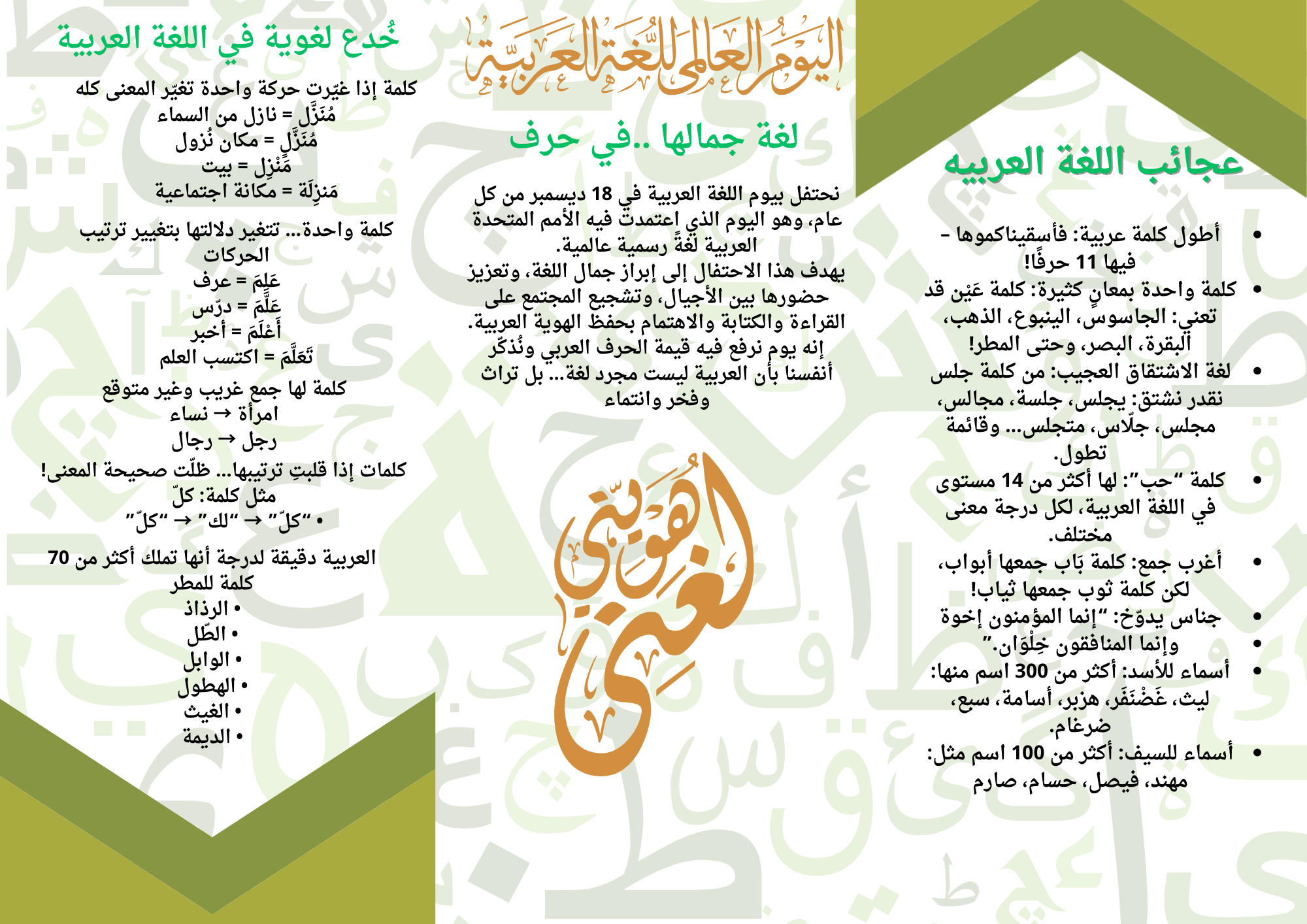 مطوية ( اليوم العالمي للغة العربيه )