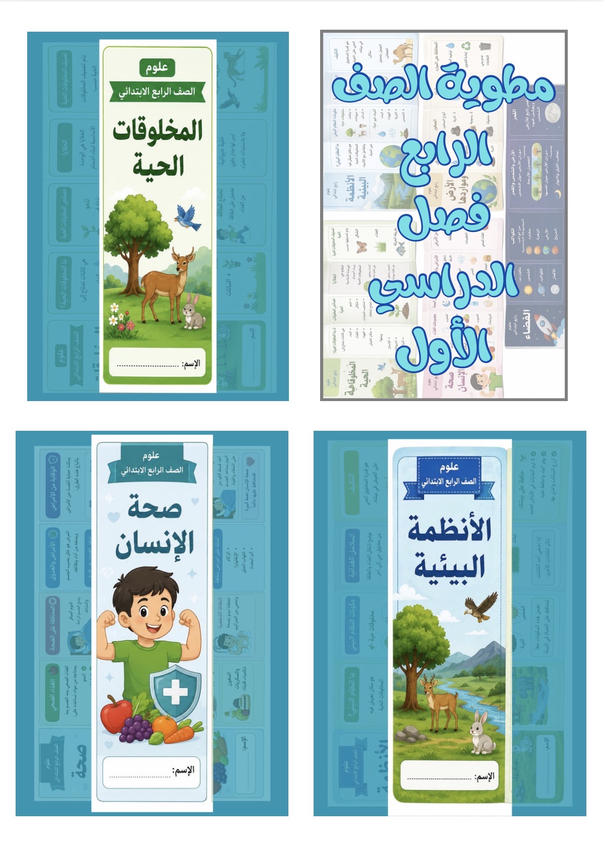 مطويات العلوم الصف الرابع الفصل الدراسي الأول