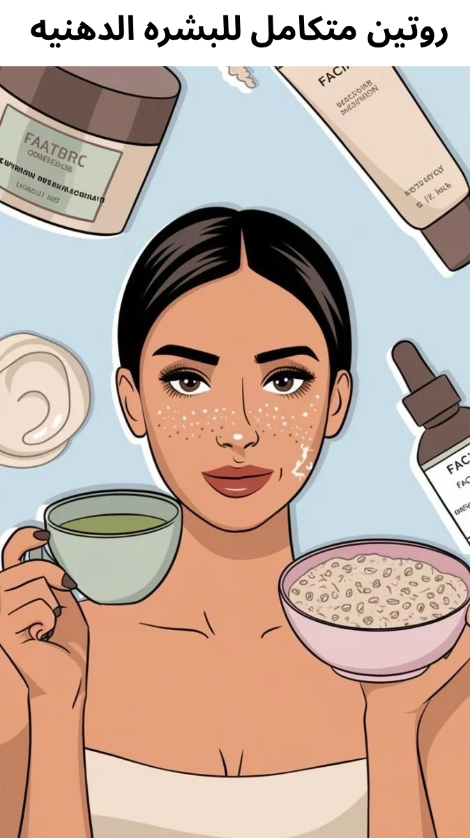 روتين البشره الدهنيه