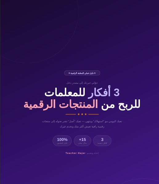 3 أفكار للمعلمات للربح من المنتجات الرقمية