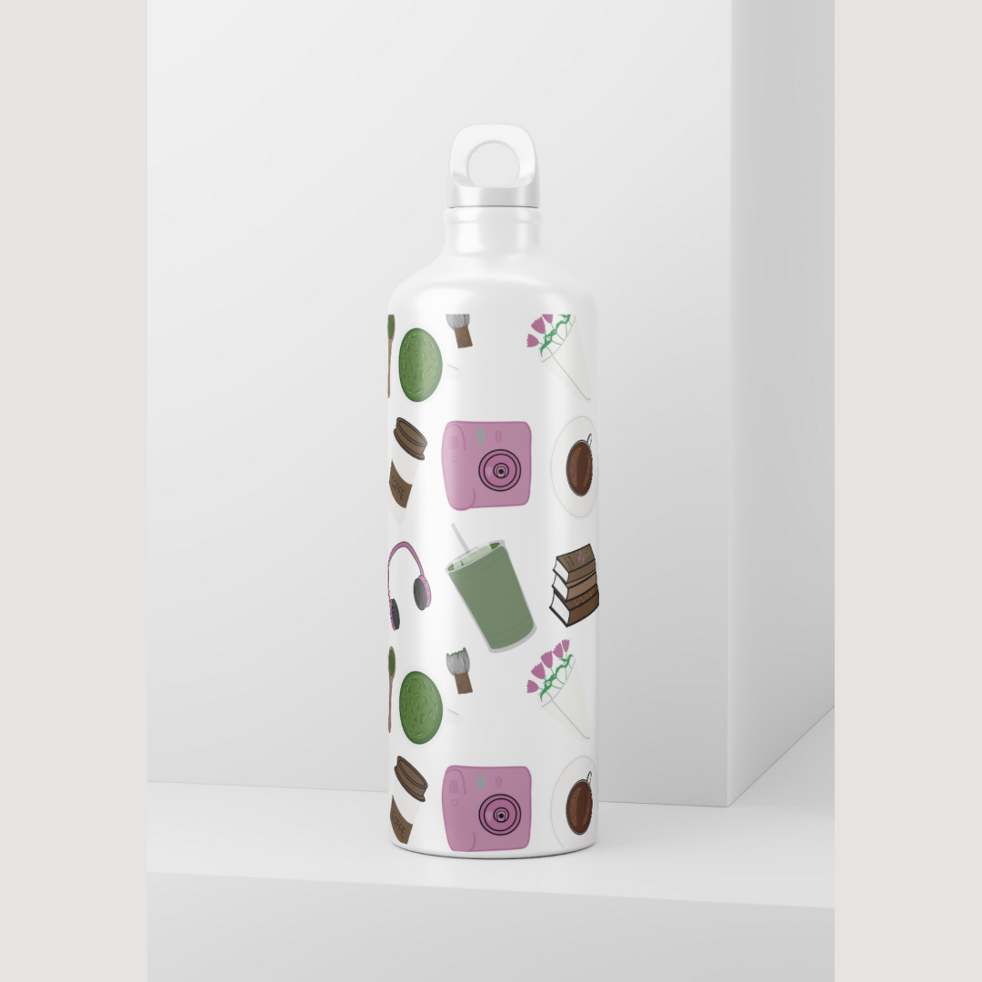 باترن: قهوة – ماتشا – تصوير – ورود