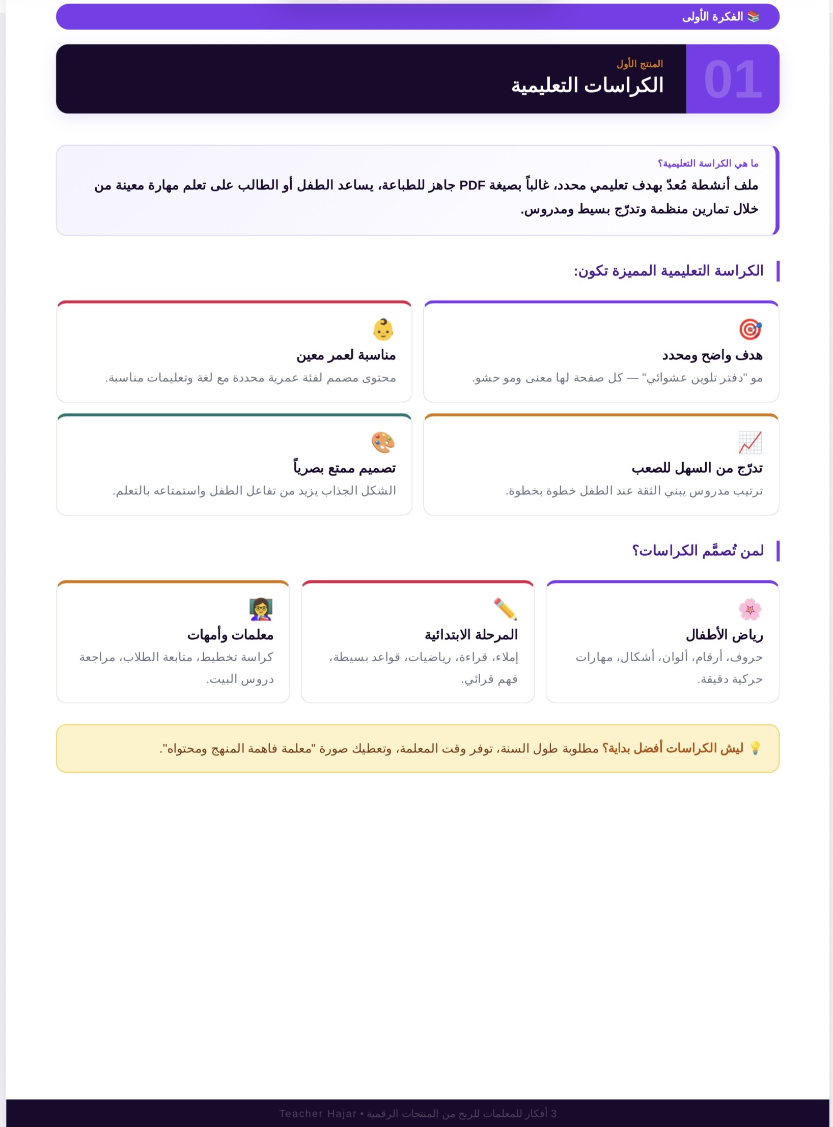 3 أفكار للمعلمات للربح من المنتجات الرقمية